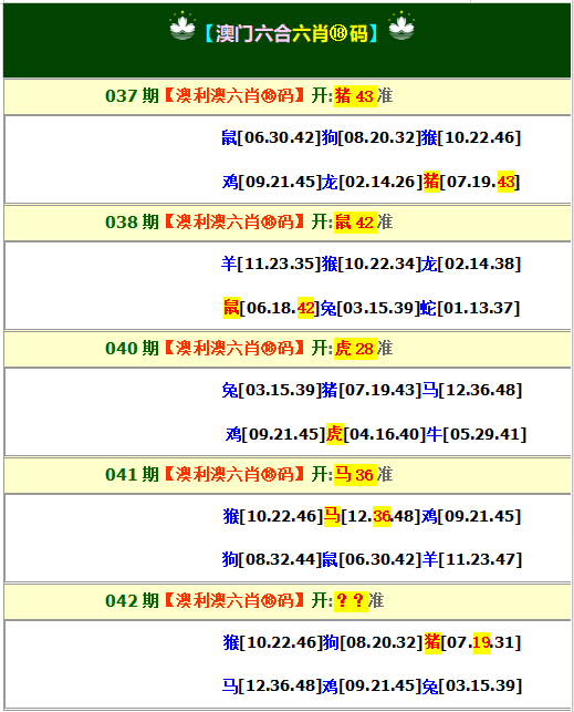 042期澳利澳六肖18码[图]