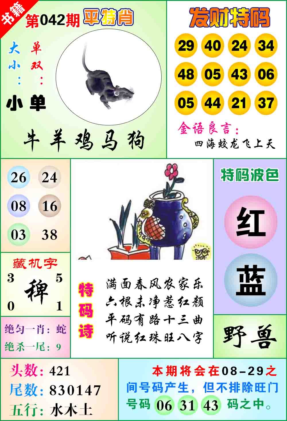 042期澳门天王宝典[图]